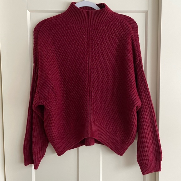 Express red mock neck sweater, size XS. - Picture 3 of 7